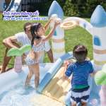 Bể bơi phao cầu trượt lâu đài cổ tích ngựa pony INTEX 56148