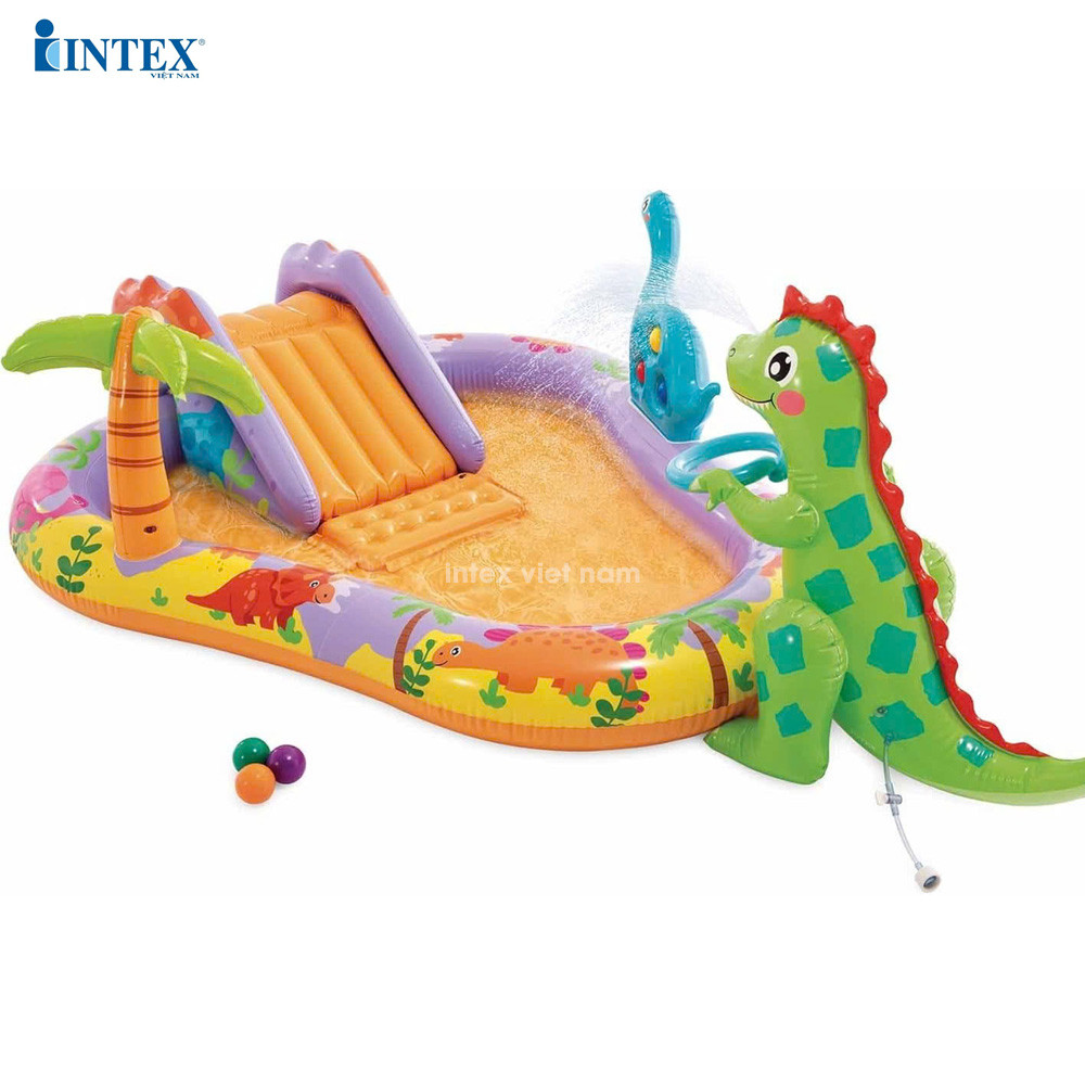 Bể bơi phao cầu trượt khủng long INTEX 56139