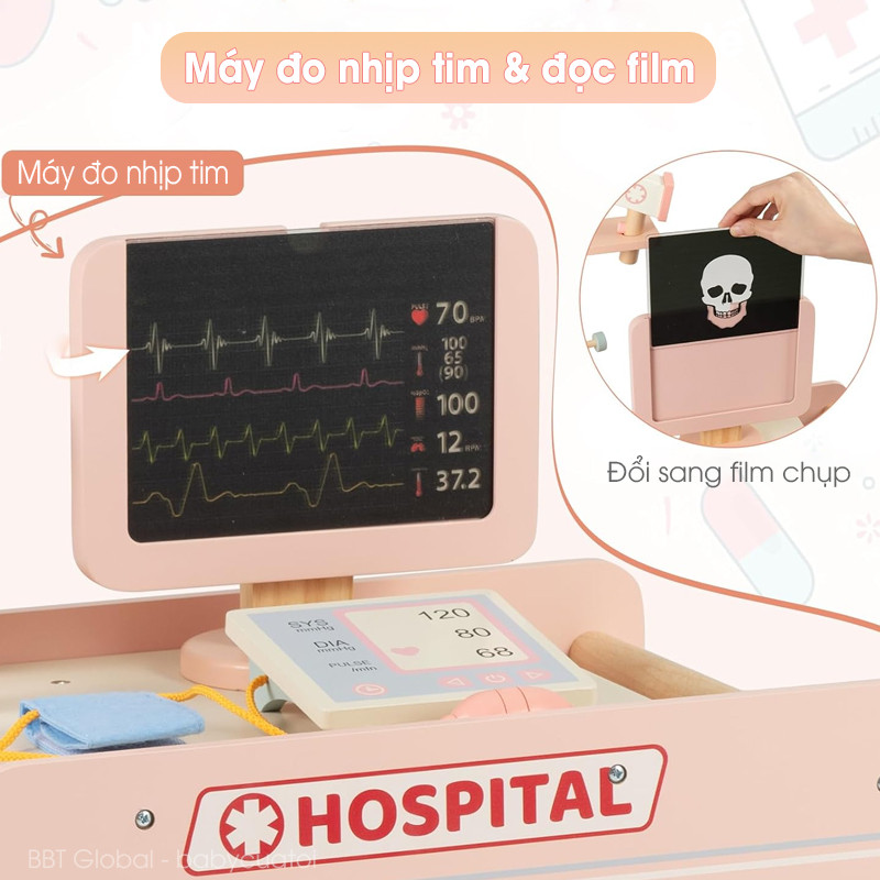 Đồ chơi xe đẩy bác sĩ bằng gỗ MSN25029