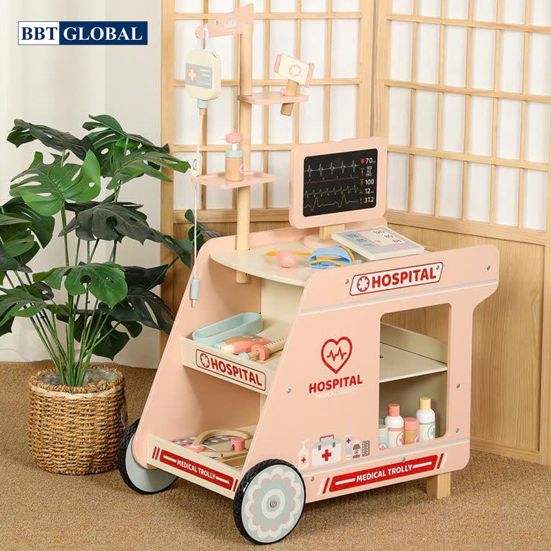 Đồ chơi xe đẩy bác sĩ bằng gỗ MSN25029