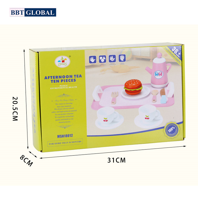 Bộ đồ chơi tiệc trà bằng gỗ cho bé MSN18012