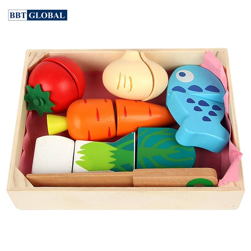 Bộ đồ chơi cắt rau củ bằng gỗ cao cấp MSN20004-A