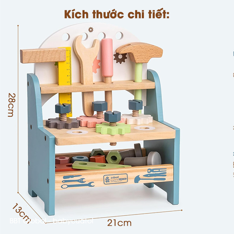 Bộ đồ chơi sửa chữa bằng gỗ cao cấp MSN20015