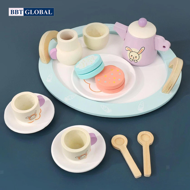 Đồ chơi bình trà và bánh bằng gỗ cao cấp MSN21030B