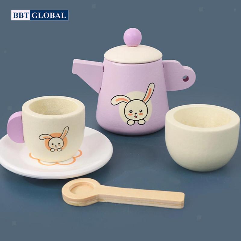 Đồ chơi bình trà và bánh bằng gỗ cao cấp MSN21030B