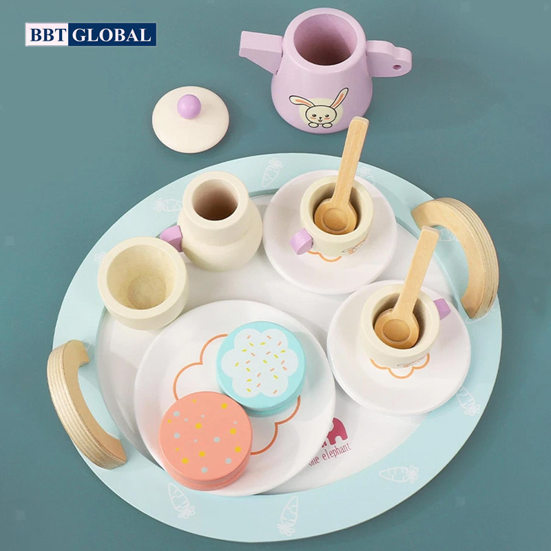 Đồ chơi bình trà và bánh bằng gỗ cao cấp MSN21030B