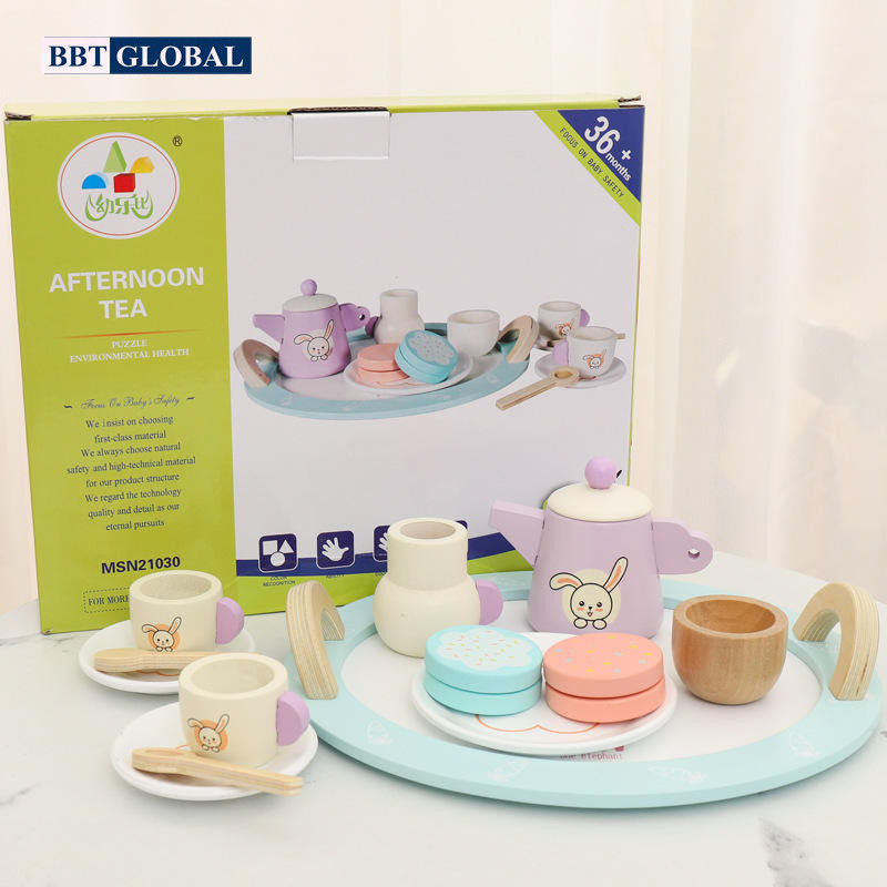 Đồ chơi bình trà và bánh bằng gỗ cao cấp MSN21030B