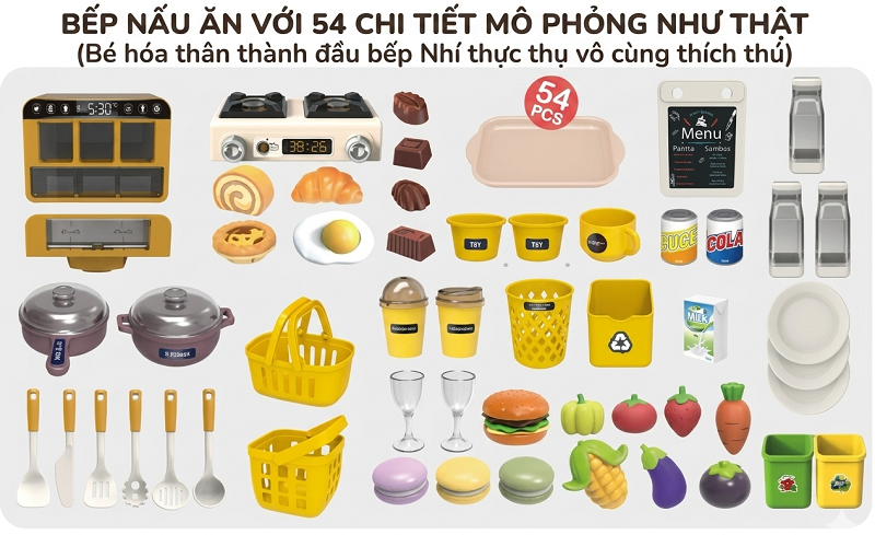 Đồ chơi bếp nấu ăn cho bé 54 chi tiết 37T-4