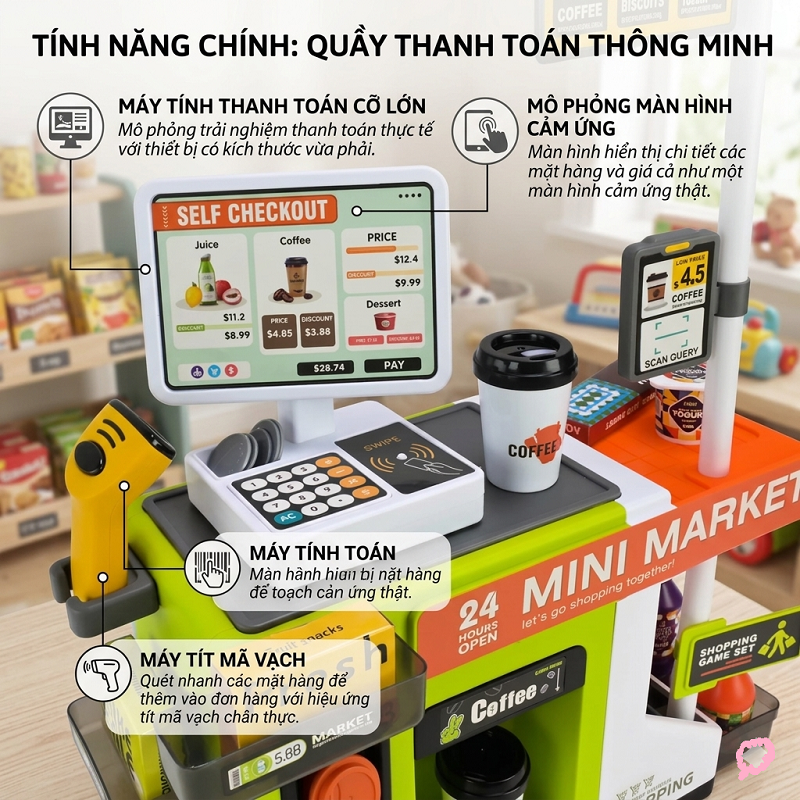 Đồ chơi quầy bán hàng siêu thị cho bé 668-172
