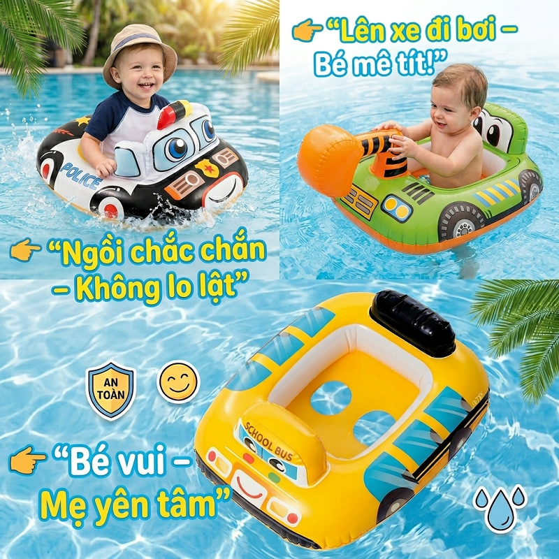 Phao bơi xỏ chân hình ô tô cho bé INTEX 59586