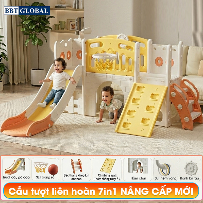 Cầu trượt liên hoàn kết hợp leo núi và hầm chui BBT Global BSL413