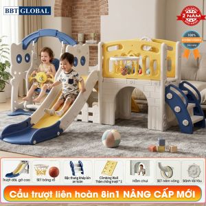 Cầu trượt xích đu liên hoàn kết hợp vận động đa năng BBT Global BSL414