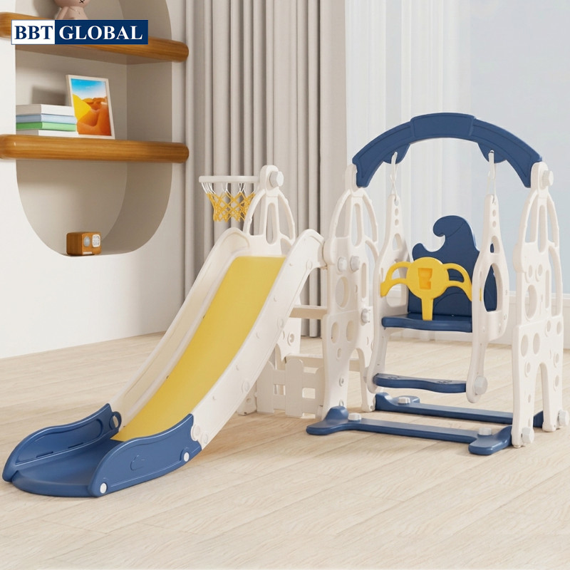 Cầu trượt xích đu máng dài cho bé BBT Global BSL421