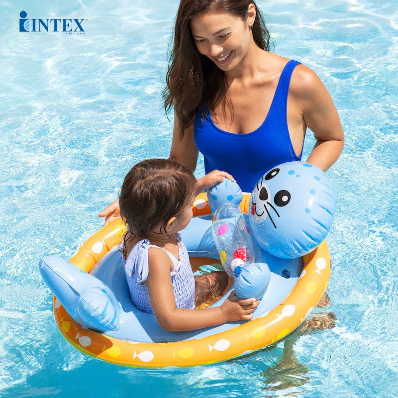 Phao bơi xỏ chân 2 vòng bơm hơi, có đồ chơi cho bé INTEX 59570
