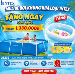 Bể bơi khung kim loại chữ nhật 2m2*1,5m INTEX 28270