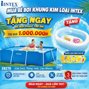Bể bơi khung kim loại chữ nhật 2m2*1,5m INTEX 28270