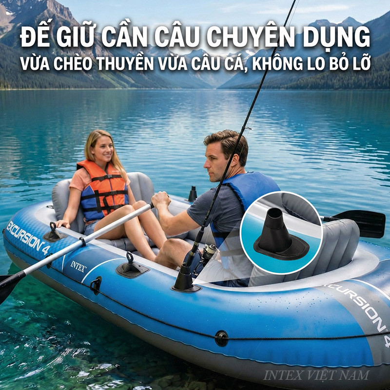 Thuyền hơi EXCURSION 4 mẫu mới INTEX 66324