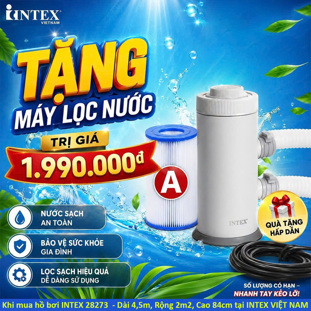 Hồ bơi khung kim loại chữ nhật 4,5m*2,2m INTEX 28273