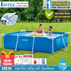 Bể bơi khung kim loại chữ nhật 2,2m*1,5m INTEX 28270