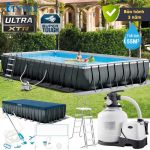 Bể bơi khung kim loại siêu cao cấp DELUXE 9m75 máy lọc điện phân INTEX 26378