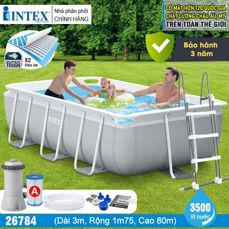 Bể bơi khung kim loại PREMIUM 3mx1m75 INTEX 26784