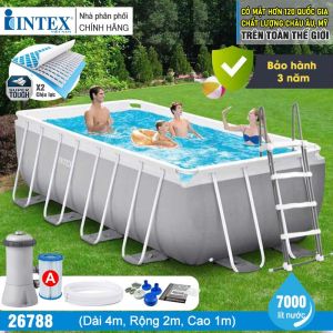 Bể bơi gia đình khung kim loại PREMIUM 4m INTEX 26788