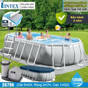 Bể bơi khung kim loại PREMIUM OVAL dài 5m INTEX 26796