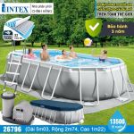 Bể bơi khung kim loại PREMIUM OVAL dài 5m INTEX 26796