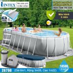 Bể bơi khung kim loại PREMIUM OVAL dài 6m1 INTEX 26798