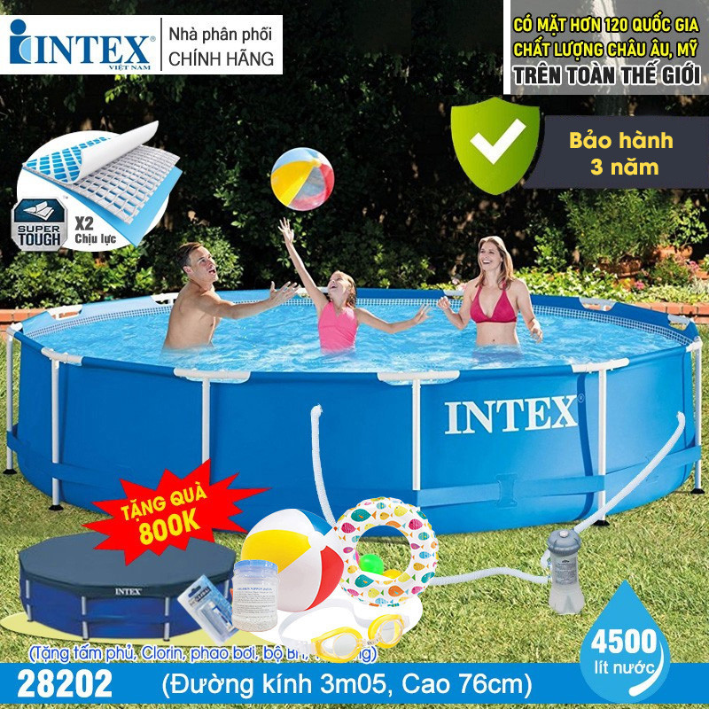 Hồ bơi di động tròn có máy lọc nước 3m05 INTEX 28202