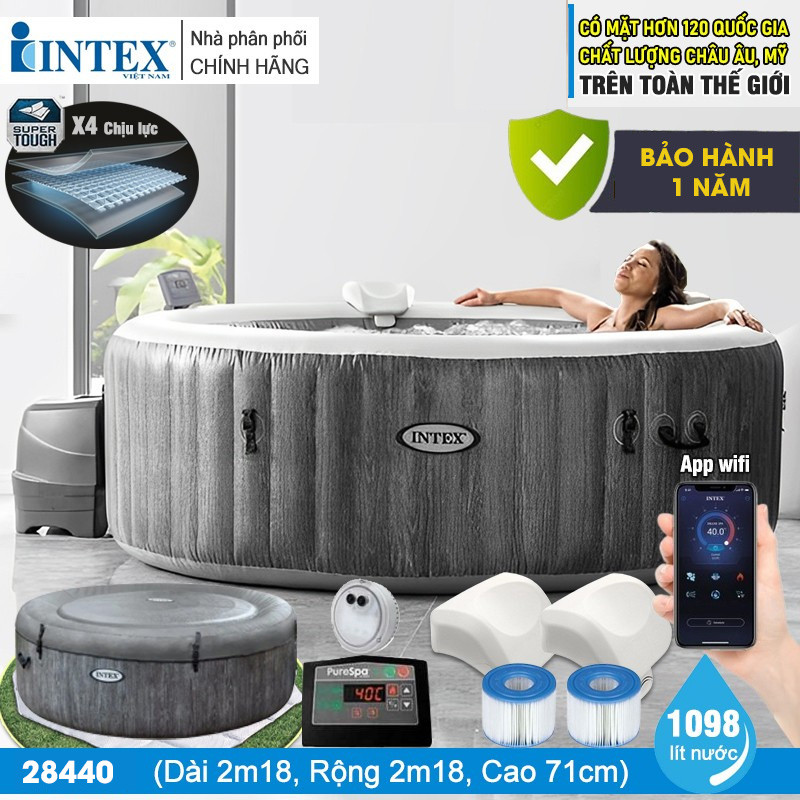 Bể bơi sục massage 1m96 INTEX 28440