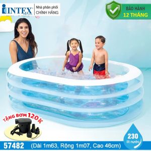 Bể bơi phao 3 tầng hình Oval 1m63 INTEX 57482