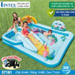 Bể bơi phao cầu trượt có vòi phun mưa INTEX 57161