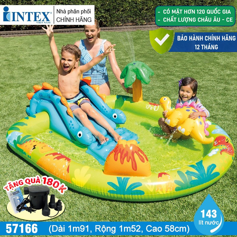 Bể bơi phao cầu trượt khủng long INTEX 57166