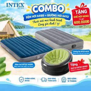 COMBO đệm hơi đôi 1m52 và giường đơn 99cm INTEX 64189 64112