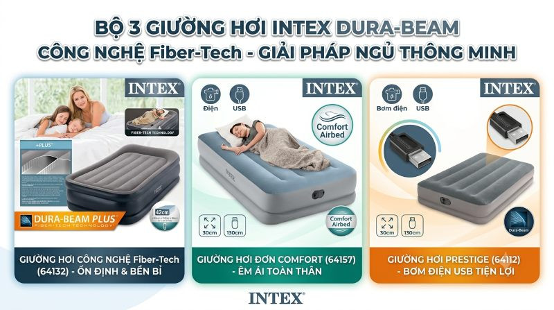 Bộ 3 giường hơi INTEX
