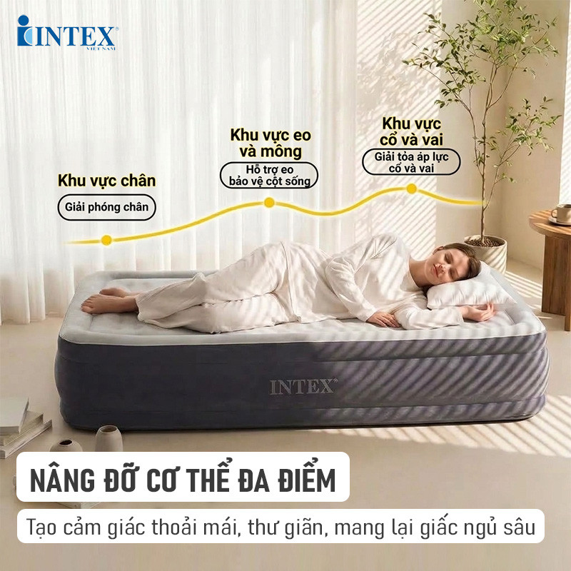 Giường hơi đôi tự phồng cao cấp INTEX 64136