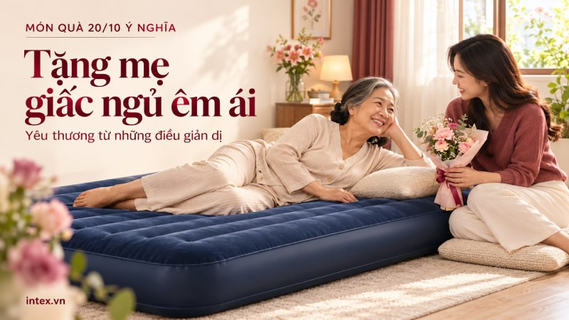 Món quà 20/10 ý nghĩa: Tặng mẹ giấc ngủ trọn vẹn với đệm hơi