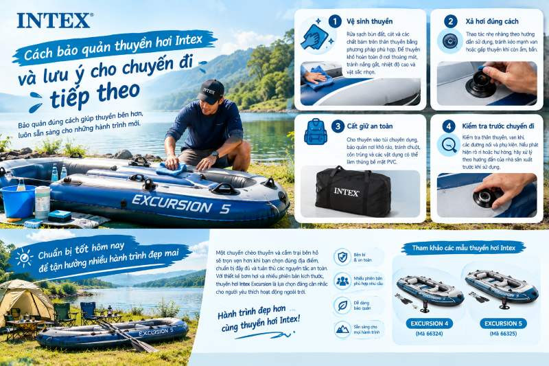 Thuyền hơi INTEX EXCURSION mẫu mới