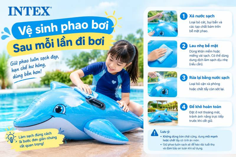 Vệ sinh phao bơi sau khi sử dụng