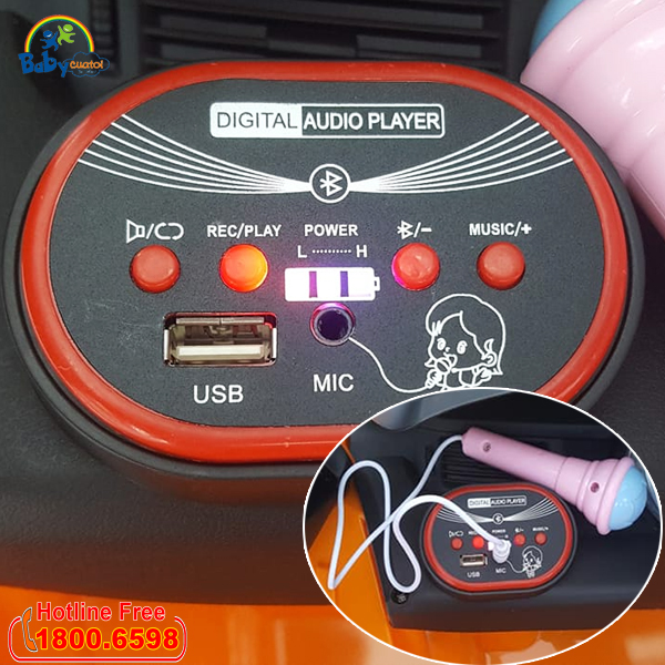 Xe ô tô điện trẻ em sơn đỏ BBT-6868SD | Mạch nhạc