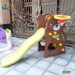 Cầu trượt Hàn Quốc gấu có ném bóng rổ CHD160