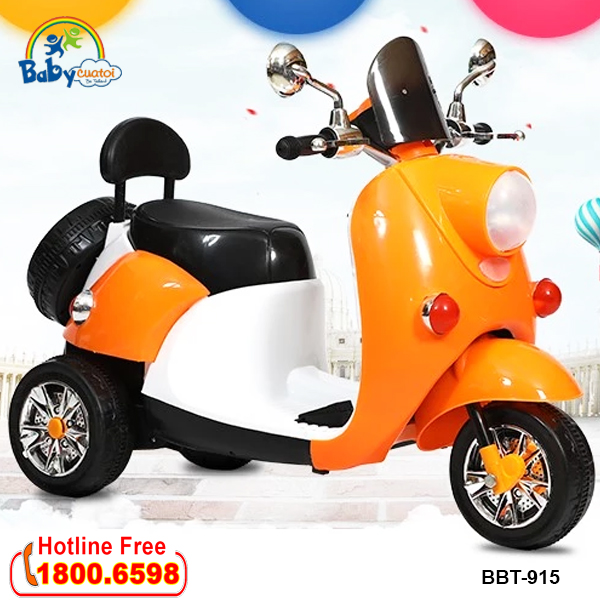 Xe máy điện trẻ em xe ga mẫu mới màu cam BBT-915C