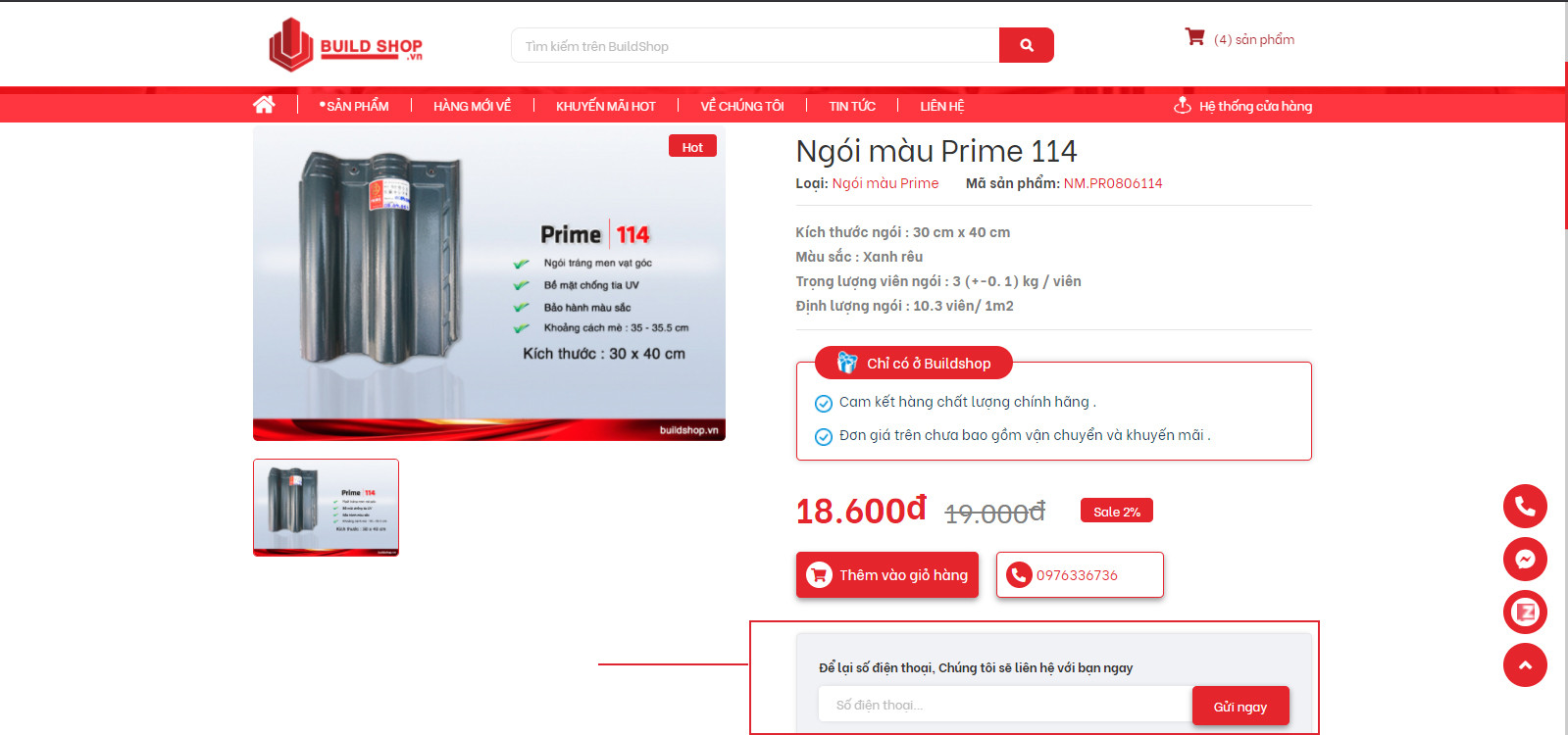 Build Shop | Khách hàng để lại sđt để Build Shop gọi lại