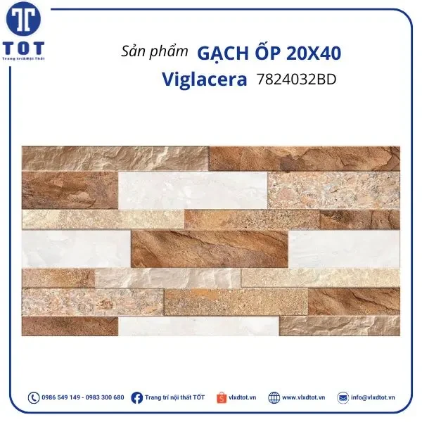 Gạch ốp tường Viglacera 20x40 7824032BD