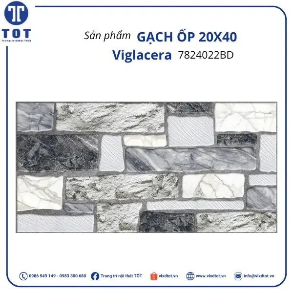 Gạch ốp tường Viglacera 20x40 7824022BD