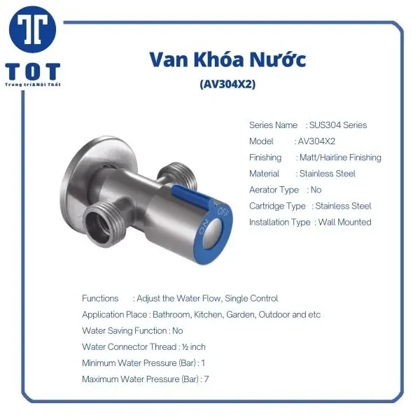 Van khóa nước âm tường ONIMI AV304-X2