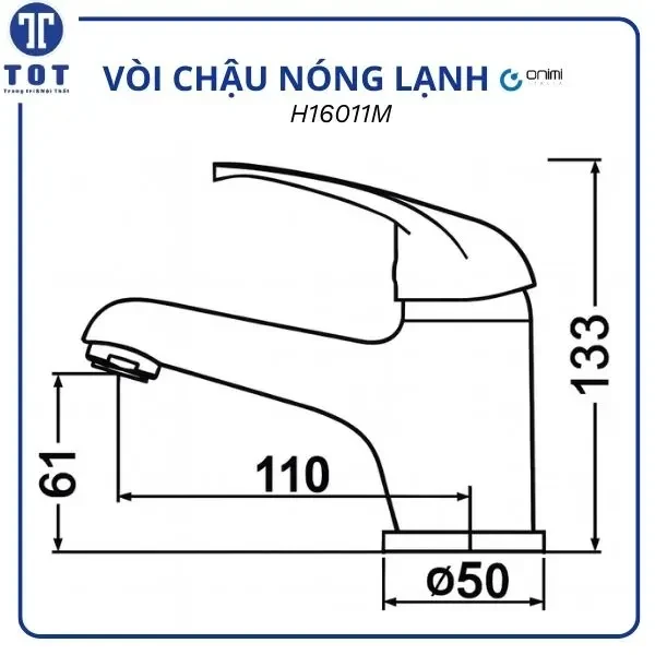 Vòi Lavabo nóng lạnh ONIMI H16011M