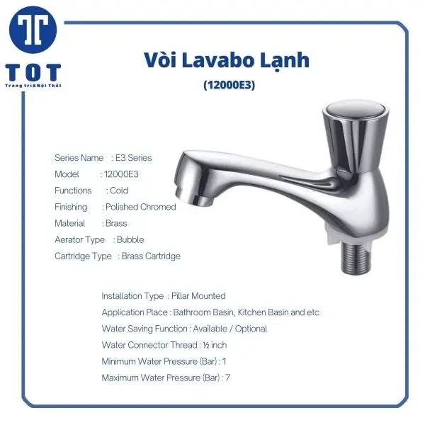 Vòi lạnh Lavabo ONIMI 12000E3