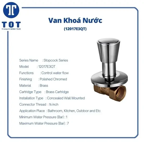Van khóa nước âm tường ONIMI 12017E3QT
